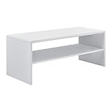 [en.casa] Mesa de Centro 100 x 40 x 40 cm Mesa de Salón Mesa Auxiliar con Almacenamiento Mesita Blanco