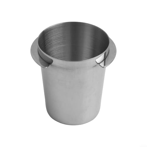 Stainless Steel Dosing Cup for Ground Coffee with Sizes 51mm 53mm 58mm Compatible with For Espresso Machine (Silvery 53mm)