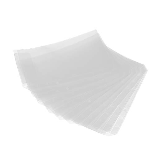 Bonarty 10 bolsos para fichário, 6 furos, folhas soltas, sacos para guardar cartões de documentos -