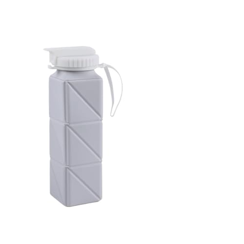 Botella de agua plegable de silicona, botella de agua deportiva for viajes al aire libre, taza de agua portátil for correr, montar, acampar, senderismo, hervidor para gimnasio, correr al aire libre(Gr