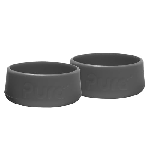 Pura Kiki Silicone Bottle Bumper - Plastic-Free, Medical-Grade, Dishwasher Safe, Protective, Leakproof Cover & Anti-Slip Bottom Cover - Compatible w/Pura Stainless Bottles 5oz 9oz & 11oz (Slate)