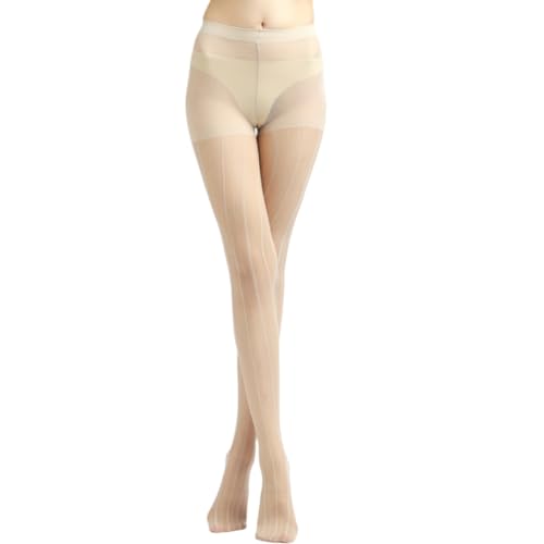 Image of Sahabowi Women Tights, Female Sheer High Waist Pantyhose, Vintage Control Top Stockings