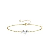 Turandoss April Birthstone Bracelet for Women Personalised Cubic Zirconia Bracelet Birthstone Jewellery April Birthday Gifts for Mum Women Teenage Girls Girlfriend