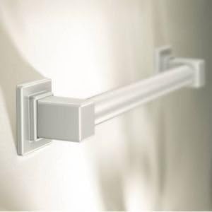 moen yg8824bn bathroom safety 24-inch stainless steel modern bathroom grab bar, brushed nickel brushed nickel 24 inch
