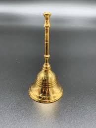 RDK SON'S Pure Brass Silver-Plated Puja Bell – Ghanti for Home Temple, Mandir, and Pooja Room | Traditional Prayer Bell for Daily Rituals & Festivals