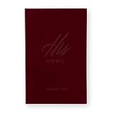 Weddingstar Custom Velvet Wedding Vow Pocket Notebook - His Wedding Vows Dark Red