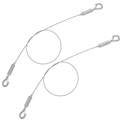 Ciieeo Kit de 2 Piezas Cable de Acero Inoxidable 0.5 M para Colgar Cuadros y Carteles, Ganchos de Alambre para Techo Suspendido, Resistente y Ajustable para Decoración y Exhibición