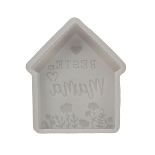 Moldes de silicona con forma de casa temática del Día de la Madre para jabón, chocolate, yeso, decoración de resina epoxi, moldes de silicona flexibles
