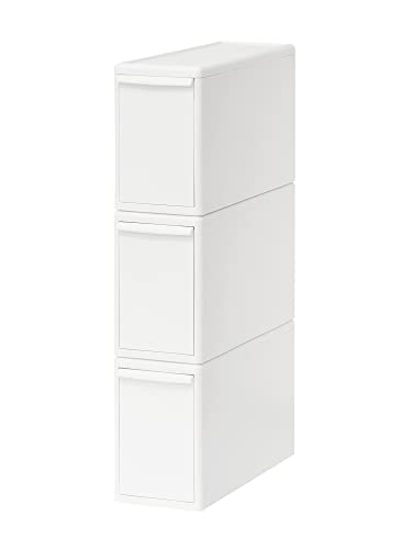 ライクイット 衣類 収納 引き出し ケース 組み合わせて使える 収納ケース スリムL オールホワイト 日本製 MOS-04L 3個セット 奥行き46cm クローゼット メタルラック ピッタリ