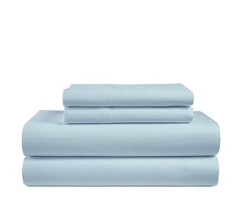 MyPillow 1200 Thread Count Supima Cotton King Sheet Set Ultra Soft Deep Pocket 18 Fitted Breathable & Durable 4-Piece Bedding Set for Luxury Hotel Quality Comfort - King Light Blue