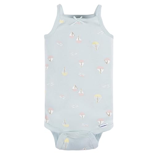 Image of Gerber Baby Girls Multi-Pack Sleeveless Onesies Bodysuit