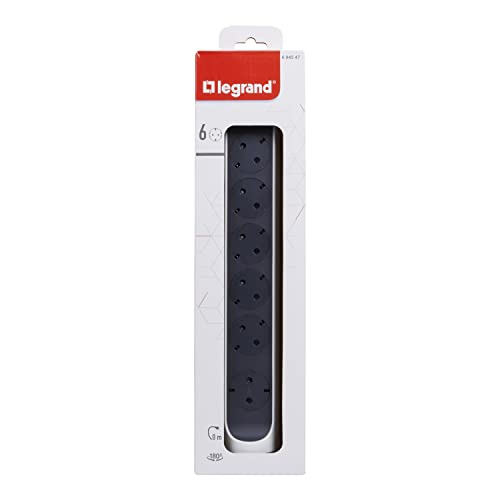 Regleta de enchufes giratoria LEGRAND con 6 tomas 2P+T e interruptor blanco y gris 694547 4