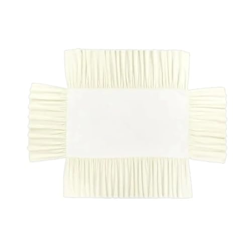 Faldones de Cama DecoracióN,Cubre Canape Falda Duradera, Suave y elástica, for Cama de Dormitorio, fácil instalación, con Funda Antipolvo Volante Plisado(Milky White)
