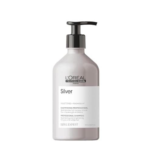 L'Oréal Professionnel, Champú Neutralizador para Pelo Gris, Blanco o Rubio Claro, Silver, 500 ml