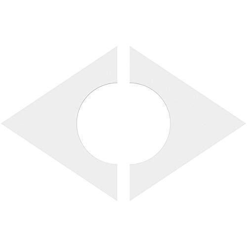 Image of Ekena Millwork CMP20X13DD2-07000 Diamond Architectural Grade PVC Contemporary, Two Piece Urethane Ceiling Medallions 20 inchW x 13 3 /8 inchH x 7 inchID x 7 inchC x 1 inchP