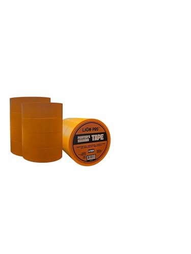 Image of Lion-Pro Painter's Masking Tape, 1.4 Inch Wide (2 in. x 55 Yds), Professional-Grade, High Adhesion, Ideal for Multi-Surface Use, 4 Rolls (4, Chrome Yellow, 1.4 INCH)