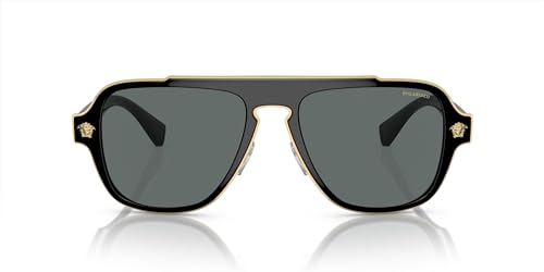 Versace Man Sunglasses Black Frame, Dark Grey Lenses, 56MM
