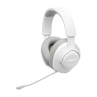 JBL Quantum 360 Wireless, Never Miss a Moment with Dual Wireless Connection, Live The Game with JBL QuantumSURROUND Sound Signature, Breathable Fabric Ear Cushions for Marathon Game Sessions, White