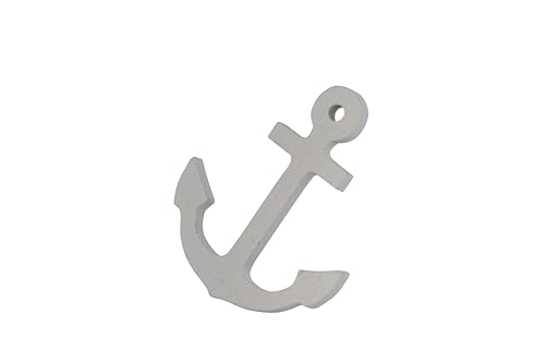 RiloStore - 50 Anclas de Madera Blancas de 6 cm con Ancla de Madera para decoración de Bodas, Anclas de Madera, decoración marítima y Blanca