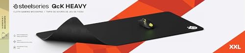 QcK XXL Heavy Mouse pad da gioco in tessuto - Base in gomma antiscivolo super spessa (6mm) - Ottimizzato per sensori di gioco - Dimensioni XXL - Nero - Mousepad - Immagine 10