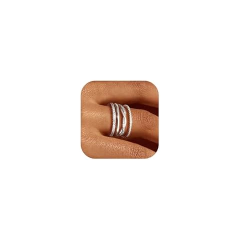 Florideco Dainty Silver Stackable Rings Cover