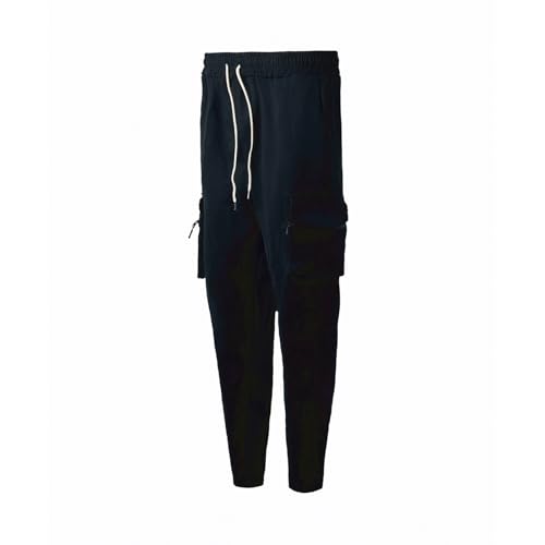 FQZWONG Men's Casual Cargo Pants Workout Joggers Stretch Sweatpants Hiking Drawstring Tactical Pants with Multi Pockets2