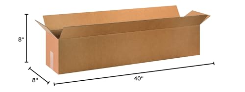 Image of BOX USA Shipping Boxes 40 inchL x 8 inchW x 8 inchH 25-Pack Long Corrugated Boxes for Moving, Shipping, Mailing, Packing, Packaging and Storage