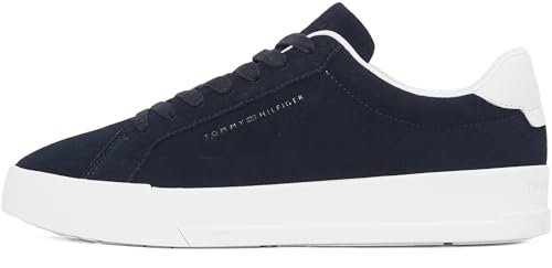 Tommy Hilfiger Uomo Sneakers Court Court Better Suede in Pelle Scamosciata, Blu (Desert Sky), 40