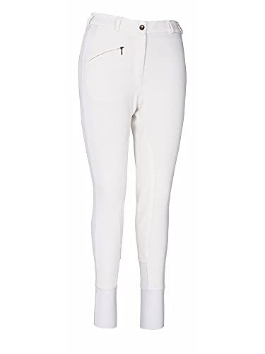 TuffRider Women's Ribb Full Seat Breeches (Regular), White, 32