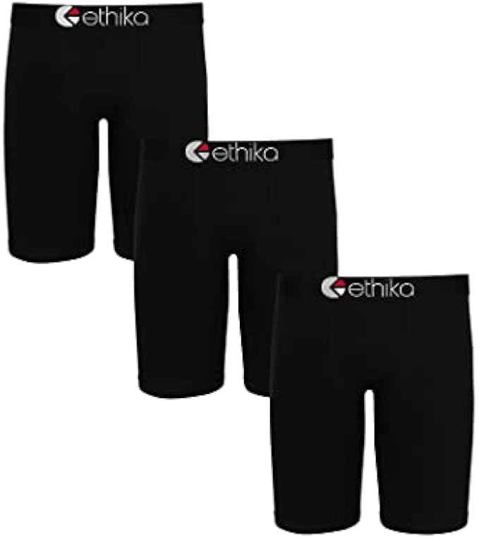 Ethika Mens Staple Boxer Brief | 3-Pack Blackout