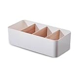 EAZHOP Schreibtisch-Organizer, 4/8 Fächer Bambus Büro Organizer mit Stifthalter, Multifunktionale Herausnehmbaren Büro Organizer Desktop Fernbedienungshalter für Stifte, Kosmetika (Weiß, 4 Fächer)