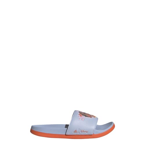 adidas unisex-child Adilette Comfort Slides Blue Dawn/Semi Impact Orange/Blue Dawn (Moana) 5
