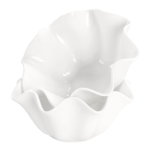 jinsongdafa Pasta Bowls 20 oz, Ceramic Large Salad Bowls,Soup Bowls Set of 2, Serving Bowls for Entertaining, Wide Shallow Dinner Bowls for Spaghetti -Microwave,Dishwasher,Oven Safe 7 Inch