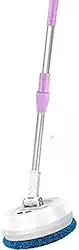 Esfregão Elétrico Limpador 360 Giratorio Elétrico de Piso Vassoura Redonda Recarregavel(Rosa)