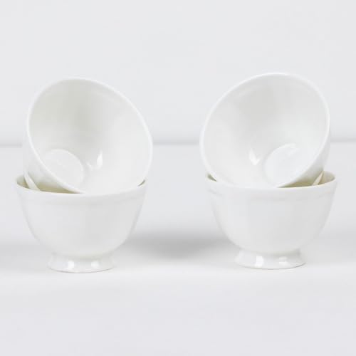 Image of GOLDEN QUEEN'S Small Bowls - Set of 6 | Perfect for ice Cream, Dessert & dips | Microwave Safe - Lotus White Bowls