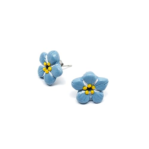 Orecchini non ti scordar di me - orecchini a lobo fiore azzurro