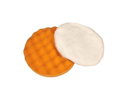 Image of VOLTZ VZ-CP1600 Electric Hand Polisher's(Polishing Pad- Leather, Wav like, flate) Polishing Pad, Buffing Pad, Sponge Pad 180 MM Attachments