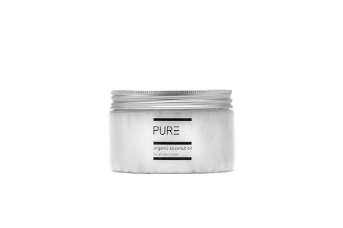 Image of Organic Coconut Oil by PURE Spa Skincare - 100% Pure, Raw & Cold Pressed - For Skin, Hair and Scalp Treatment - 250g - Hydrates Sensitive and Dry Skin - Ultimate Hair Repair - Natural & Vegan
