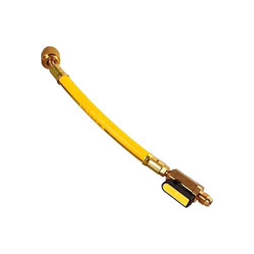 CPS HTYE 6" Yellow Ball Valve Hose Extension | 1/4" SAE Compatible | Ideal for HVAC Refrigeration Use, High-Pressure Rated with Extra Grip