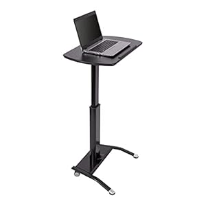 Stand Up Desk Store Pneumatisches Rednerpult Schwarz