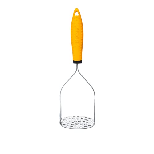 Deiss PRO Heavy Duty Stainless Steel Potato Masher with Non-Slip Rubber Handle Hand Held Masher for Struggle-Free Mashing