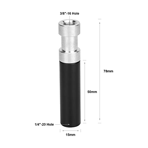 Image of 1 /4 inch-20 Thread Hole to 3 /8 inch-16 Thread Hole Screw Adapter with 15mm Rod