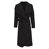 RATAZ Women’s Long Duster Jacket Ladies Waterfall Italian Belted Coat Plus Size UK 8-22 (UK, Alpha, One Size, Regular, Regular, M/L (12-14), Black)