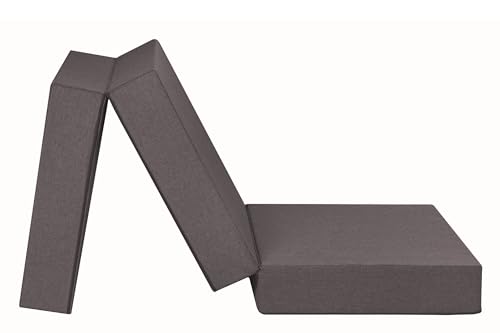 Badenia Trendline faltbare Polyester Gästematratze XXL, Komforthöhe von 15cm, 196 x 65 x 15,5 cm Liegefläche, Plüsch, Öko-Tex zertifiziert, hellgrau, produziert nach deutschem Qualitätsstandard