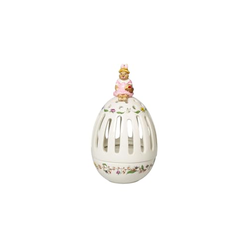 Villeroy & Boch - Bunny Tales Teelichthalter Ei Anna Weiß, Kerzenhalter, Deko Modern, Dekoration für Wohnzimmer, Flur oder Hauseingang, Tischdeko, Dekoartikel Ostern, Hartporzellan