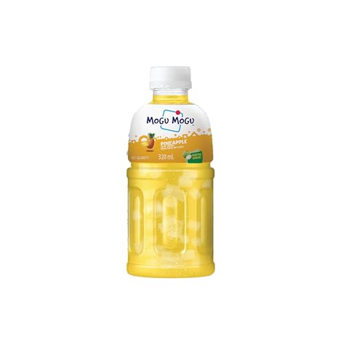 Image of Mogu Mogu Pineapple Juice Drink with Nata de Coco Jelly 320ml | Refreshing Tropical Thai-Made Sip & Chew Beverage.