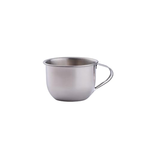 Tazza da caffè in acciaio inox, 60 ml, tazza da succo con manico, mini tazza da caffè, tazza da succo di piccola capacità, tazze da caffè espresso per cucina (argento)