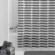 maycex mills Shower Curtain with Hooks, Gray, Striped