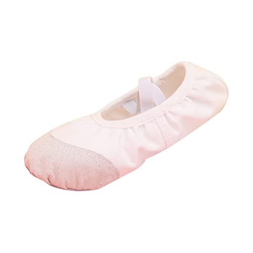 Ballet Shoes for Girls Toddler Ballet Slippers Soft Leather Boys Dance Shoes Dance Shoe Canvas Split (White, 9 Toddler)