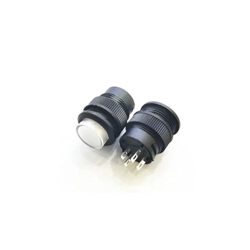Interrupteur bouton circulaire 16mm avec verrouillage et micro-interrupteur LED blanc